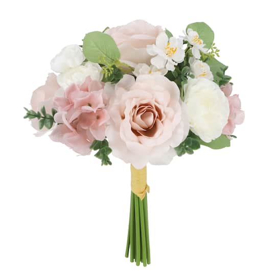 13" Pink Rose & Hydrangea Mix Bush by Ashland®